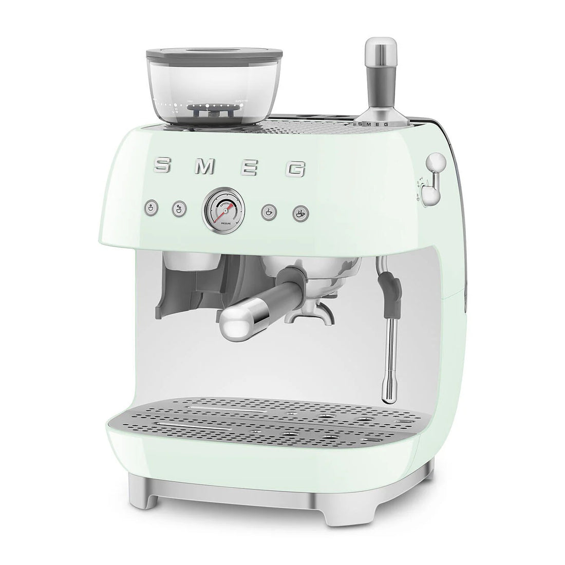 Espresso Coffee Machine with Grinder in Pastel Green